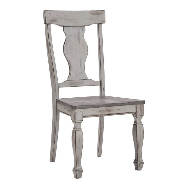 Eleanor Grey Two-Tone Square Turned Leg Wood Dining Chairs (Set of 2) by iNSPIRE Q Classic