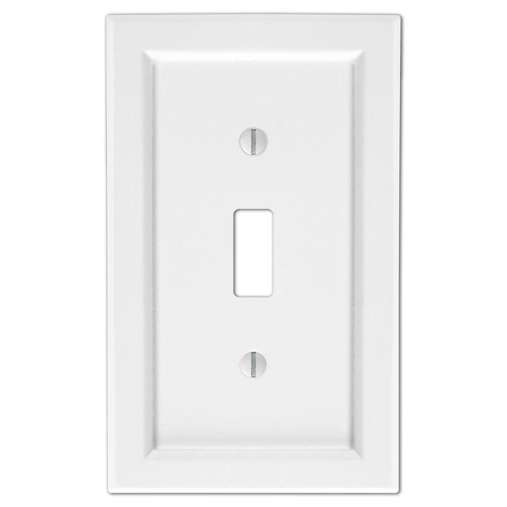 Hampton Bay Woodmore 1 Gang Toggle Wood Wall Plate - White 200TWHB