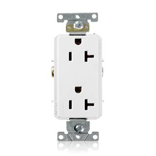 Leviton Decora Plus 20 Amp Industrial Grade Duplex Outlet 4-Pack White V04-16352-W0S