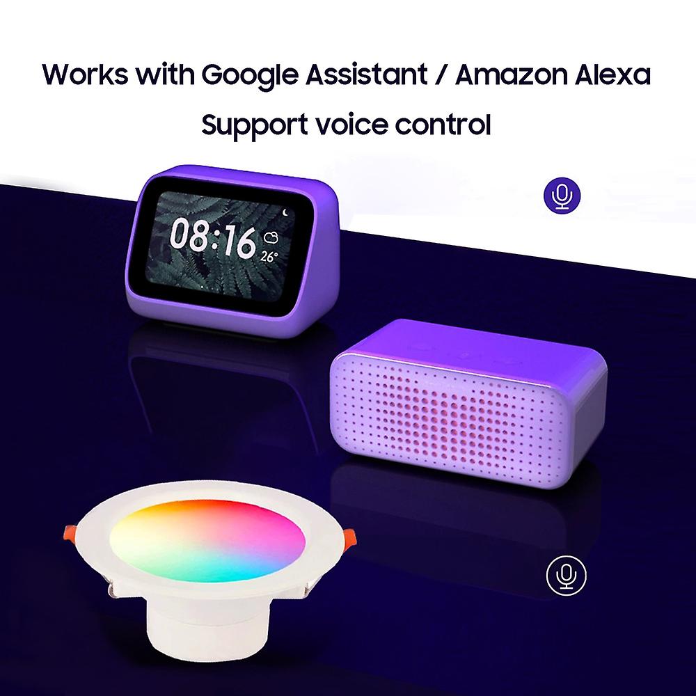 Led Dimming Downlight Rgb Multi-color Lights Spot Light Timing Dimmable Eye-comfort Lamp Works With Tuya Google Assistant Alexa No.341054