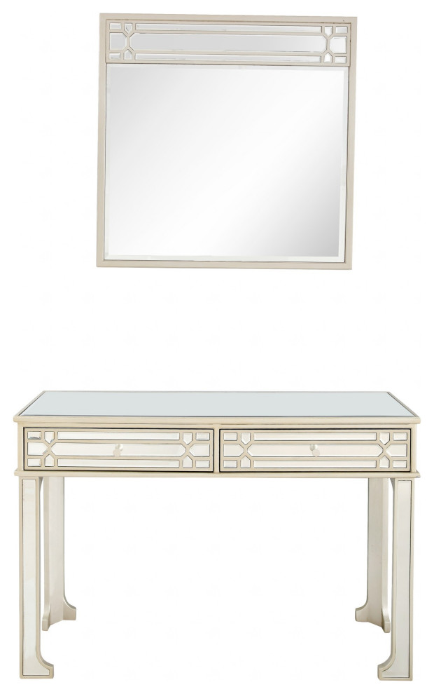 Champagne Finish Mirror and Console Table   Contemporary   Console Tables   by UStradeENT LLC  Houzz