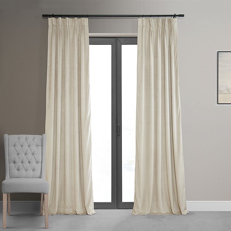 EFF Blackout 1-Panel Velvet Window Curtain