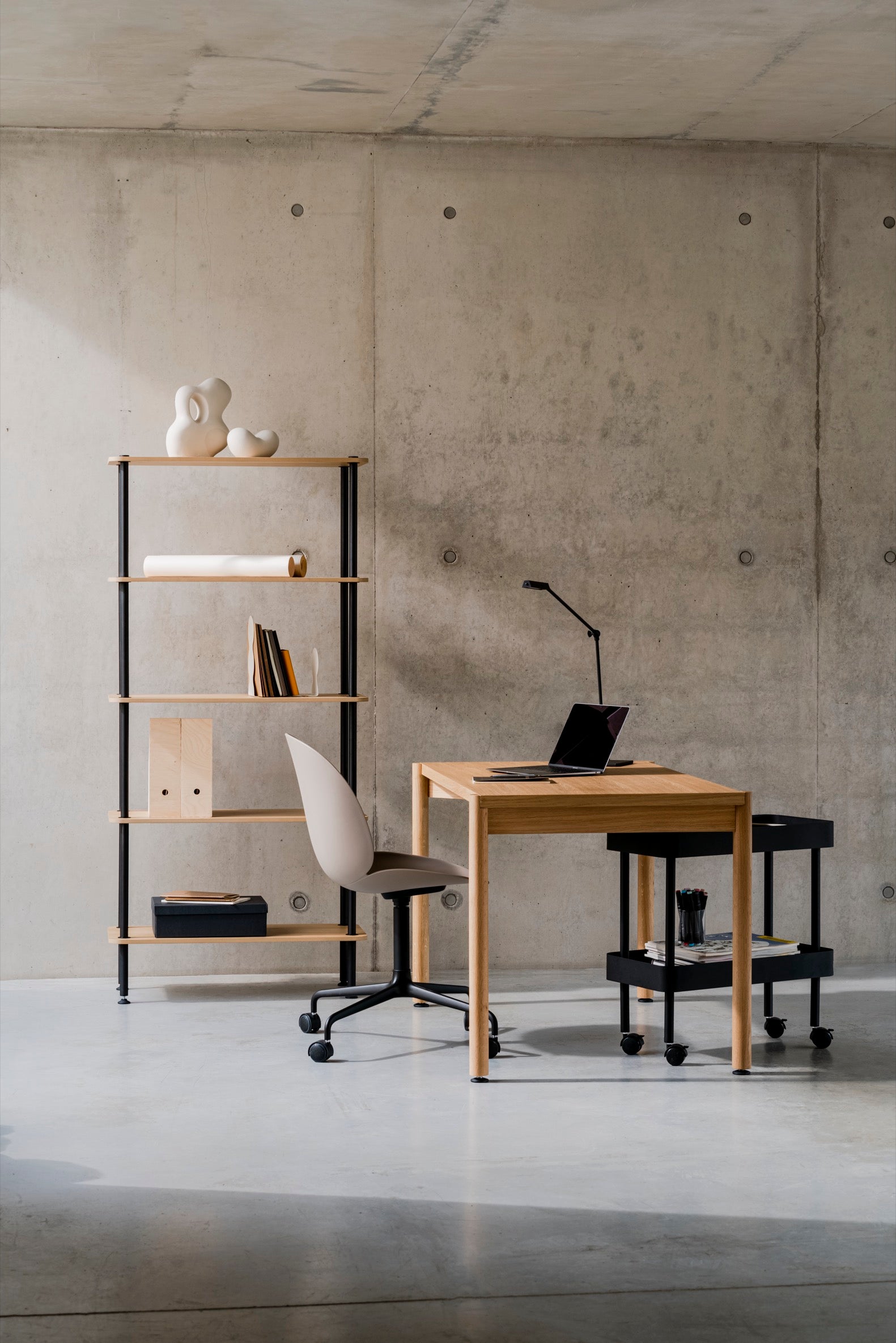 Wooden Open Bookcase with Rounded Edges