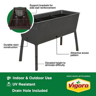 Vigoro 44.5 in. W x 15.25 in. H Easy Grow Elevated Resin Garden Bed Large 999-2201