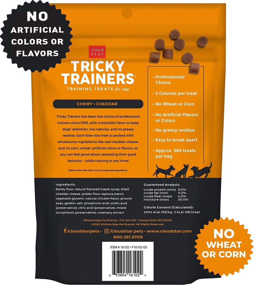 Cloud Star Chewy Tricky Trainers Cheddar Flavor Dog Treats