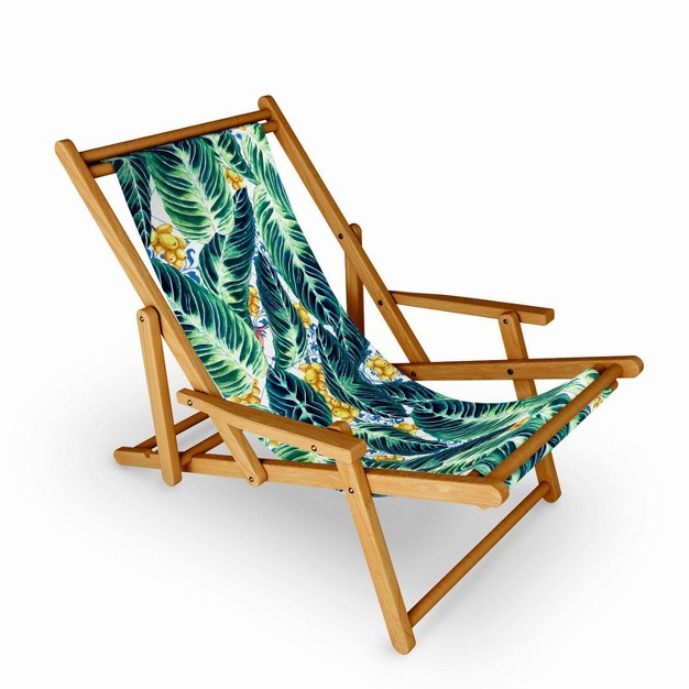 Marta Barragan Camarasa Tropical Leaf On Ornamental Pattern Sling Chair Deny Designs