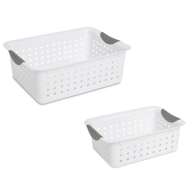 Sterilite Medium amp Small Ultra Plastic Storage Bin Organizer Basket 12 Pack