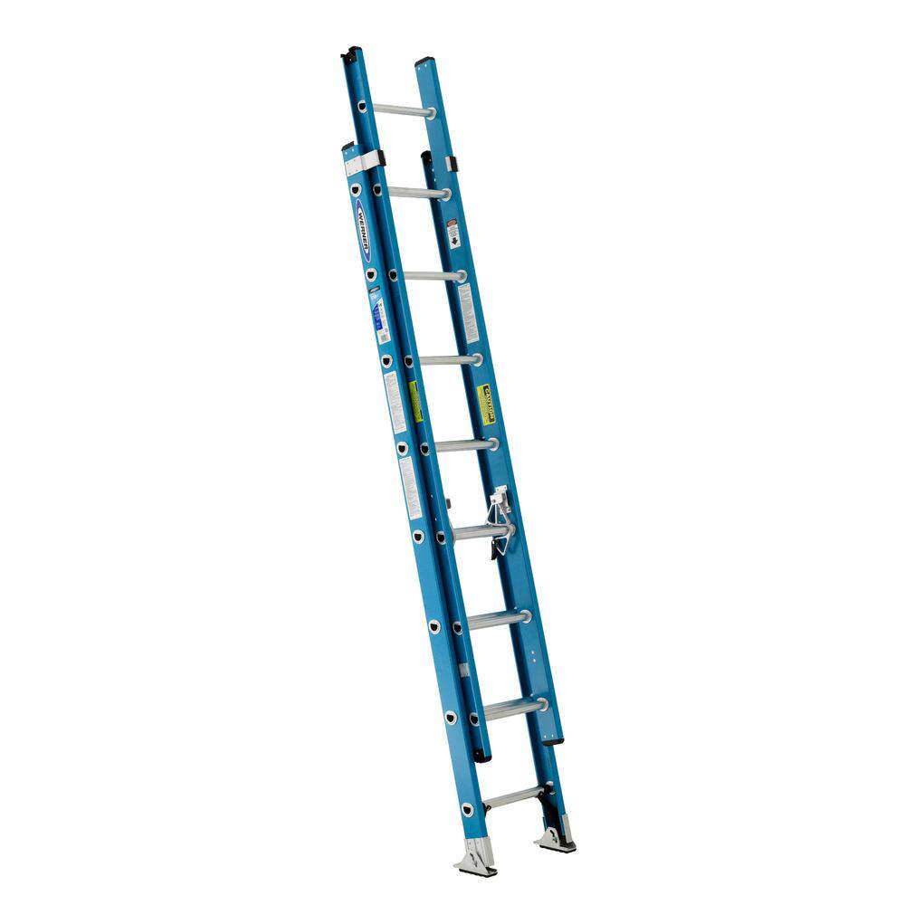 Werner 16 ft. Fiberglass Extension Ladder with 250 lb. Load Capacity Type I Duty Rating FE1016-2