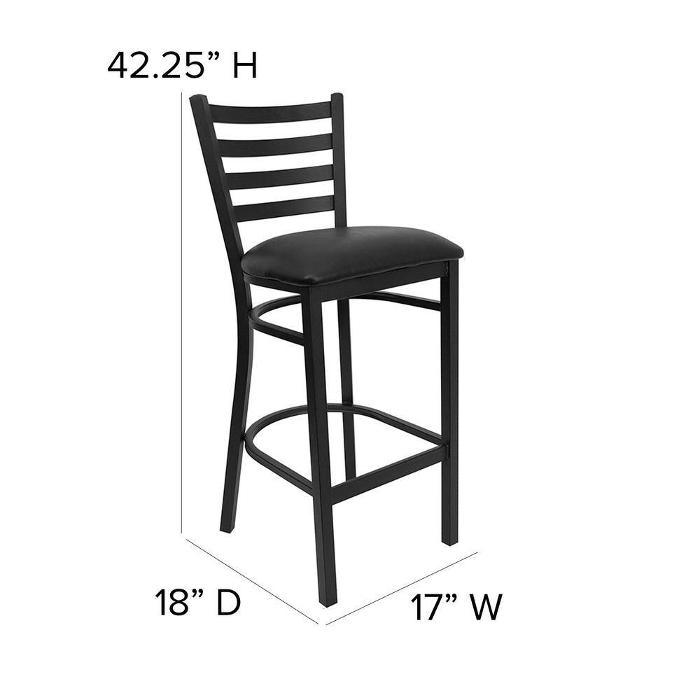 Flash Furniture 30 in. Black Cushioned Metal Bar Stool XUDG697BBARBKV