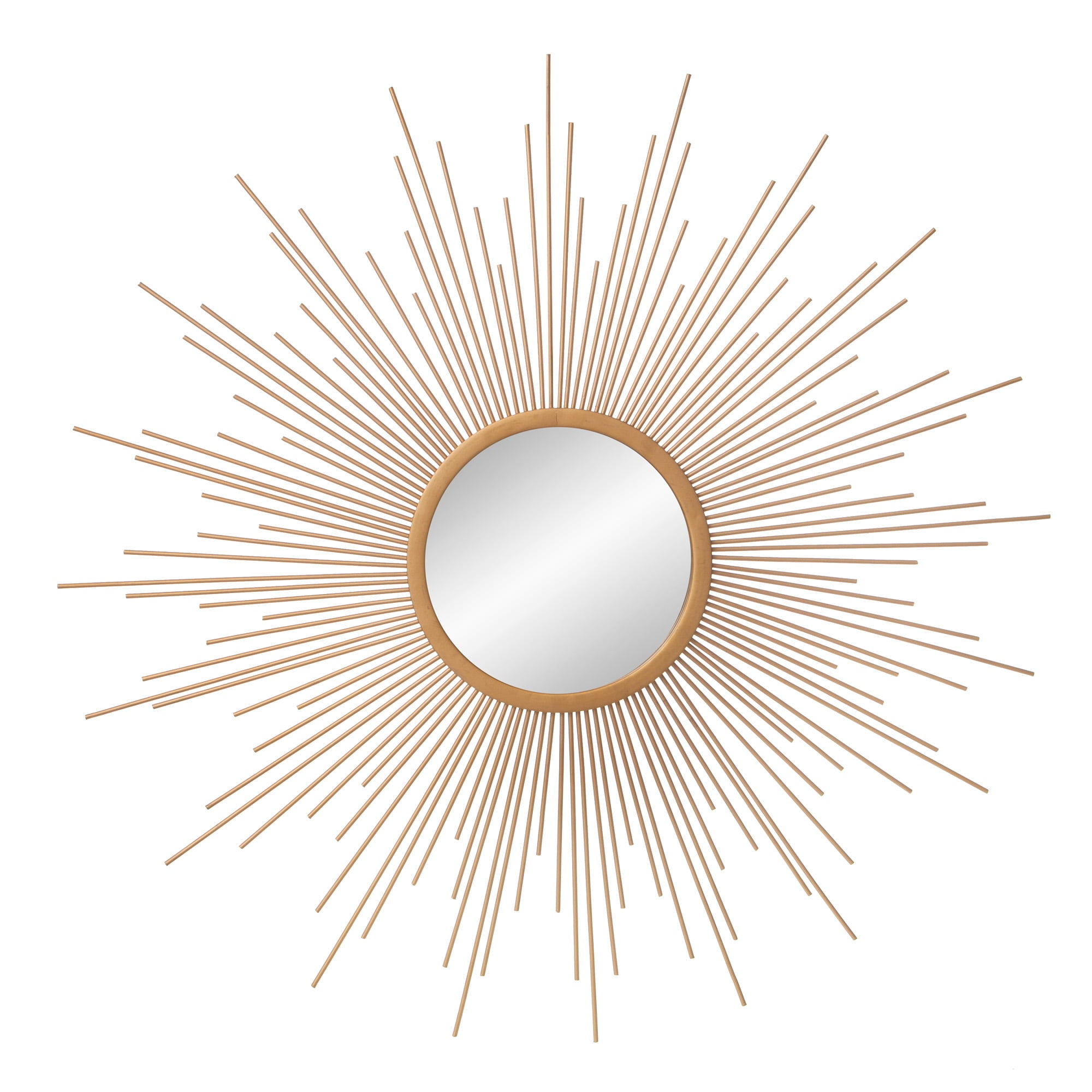 Round Spoke Sunray Starburst Wall Mount Accent Mirror, Gold Spoke, 30