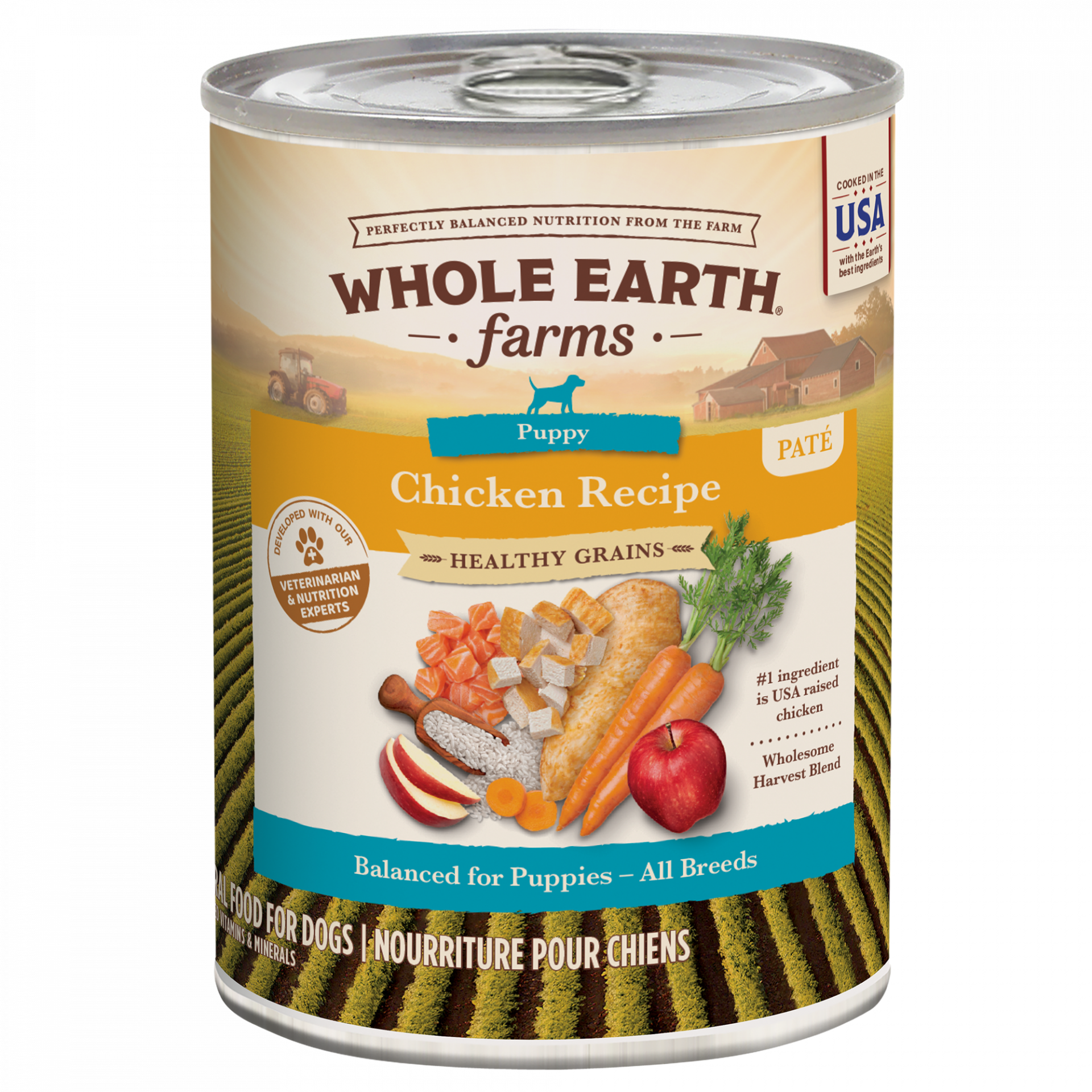 Whole Earth Farms Healthy Grains Chicken Recipe Canned Puppy Food