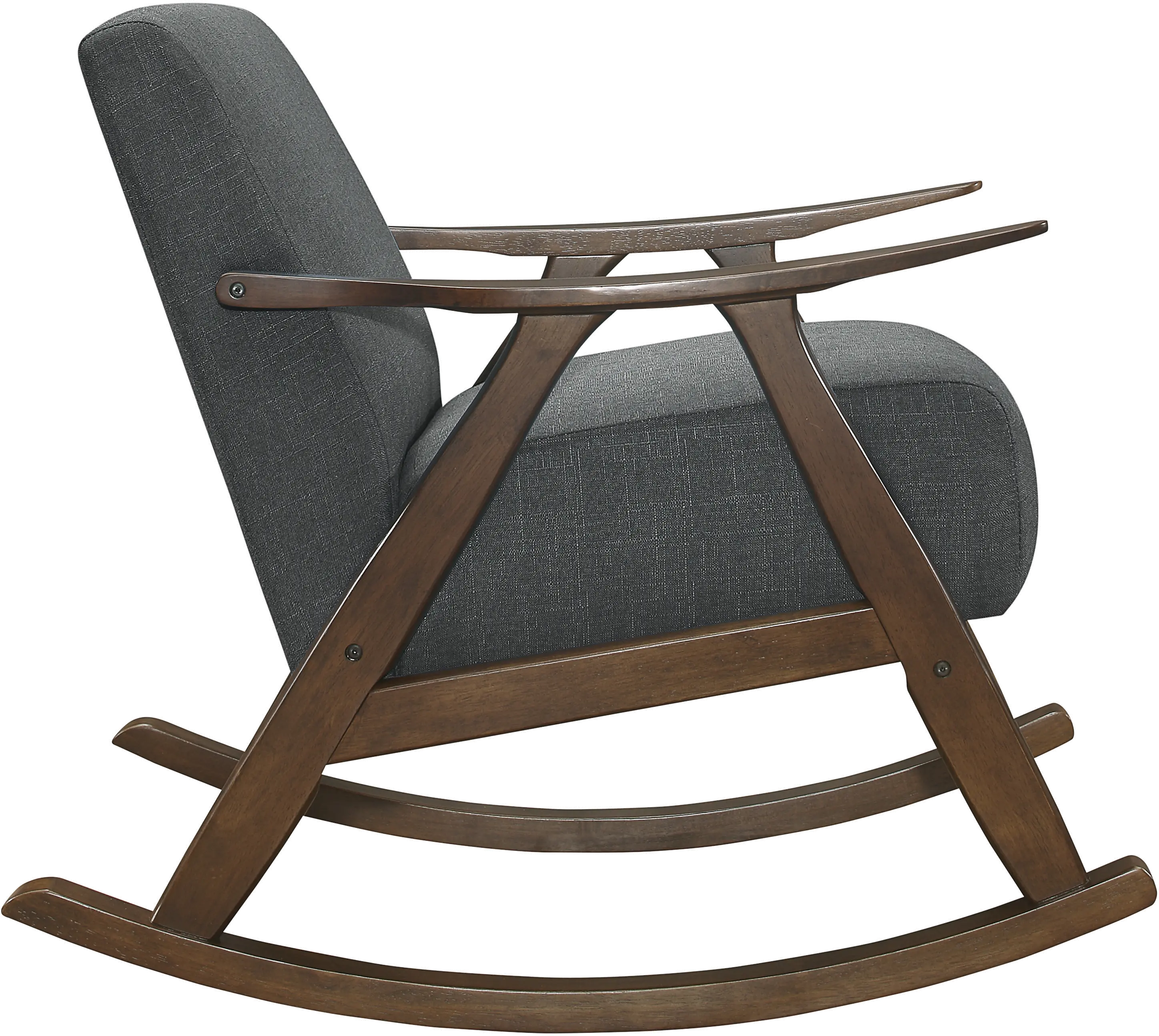 Waithe Dark Gray Exposed Wood Rocking Chair