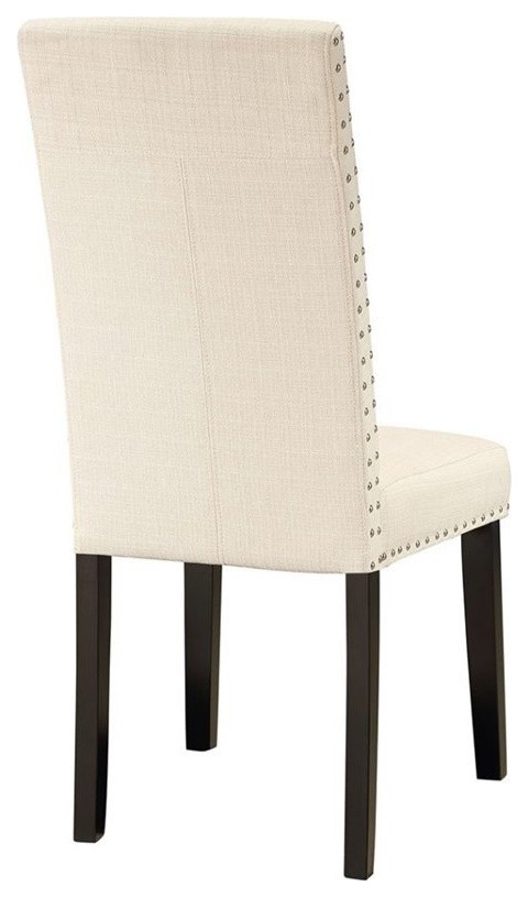 Hawthorne Collections 19.5 quotModern Fabric/Wood Dining Side Chair in Beige   Transitional   Dining Chairs   by Homesquare  Houzz