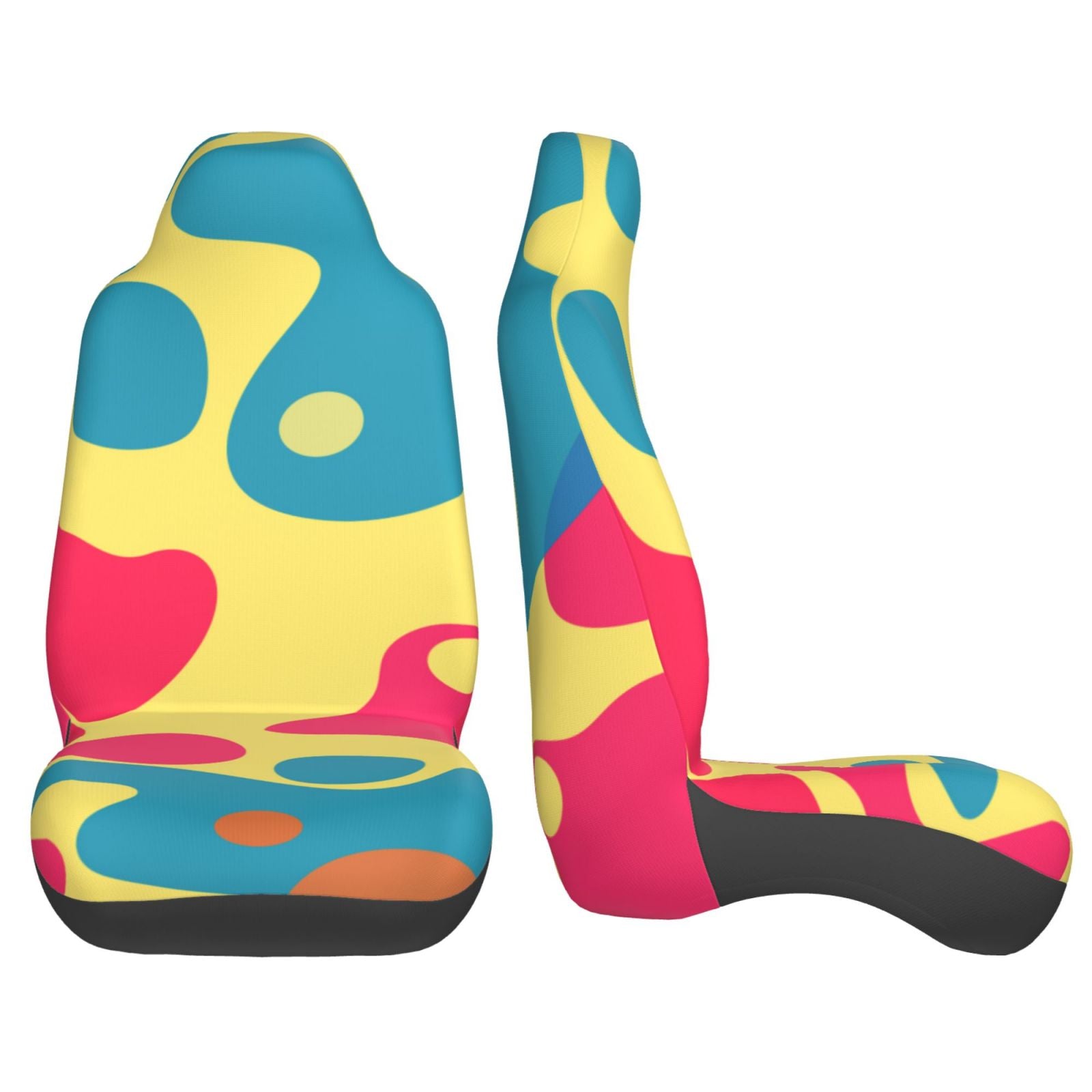 TEQUAN Front Seat Covers， Gorgeous Graffiti Camouflage Pattern 2 Piece Car Seat Cover Fit Most Car SUV Truck Van