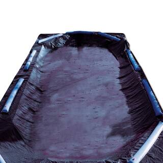 Swimline 8-Year 18 ft. x 36 ft. Rectangle Black Economy In-Ground Winter Pool Cover CO82341R