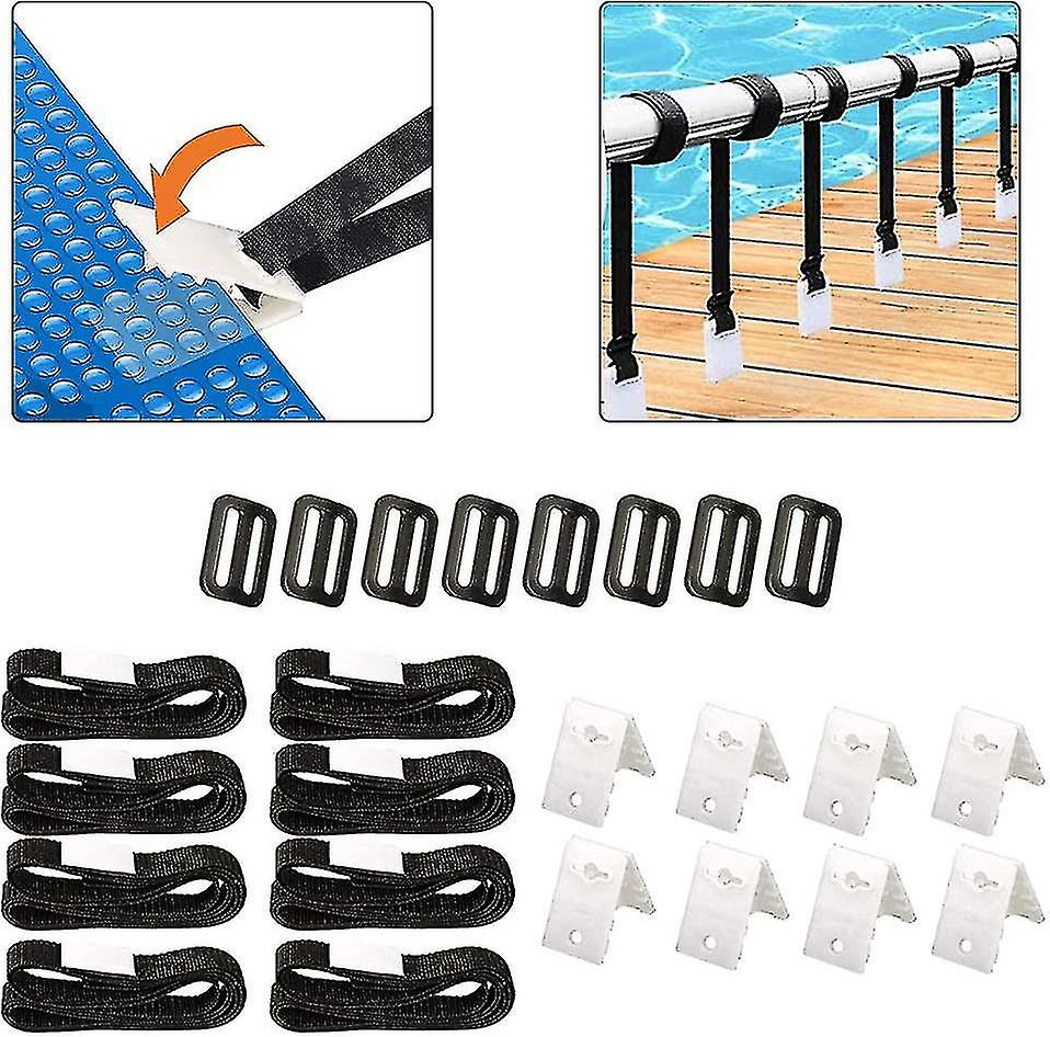 Fixing Kit For Solar Cover Reel For Swimming Pool   8 Straps