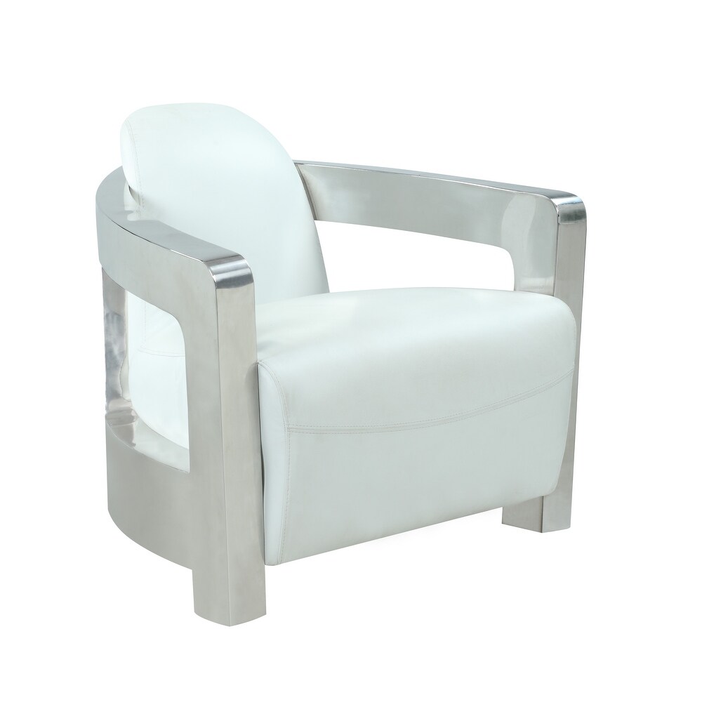 Somette Contemporary Accent Chair  White   Accent Chair