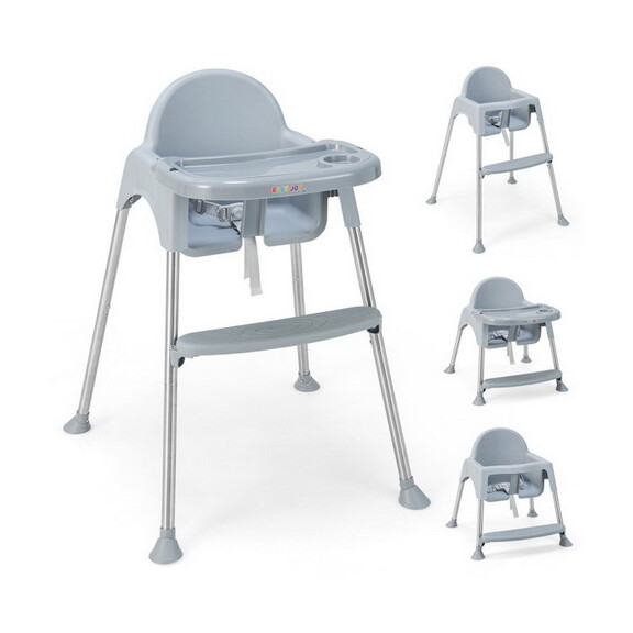 Costway 4 in 1 Convertible Baby High Chair with Re...