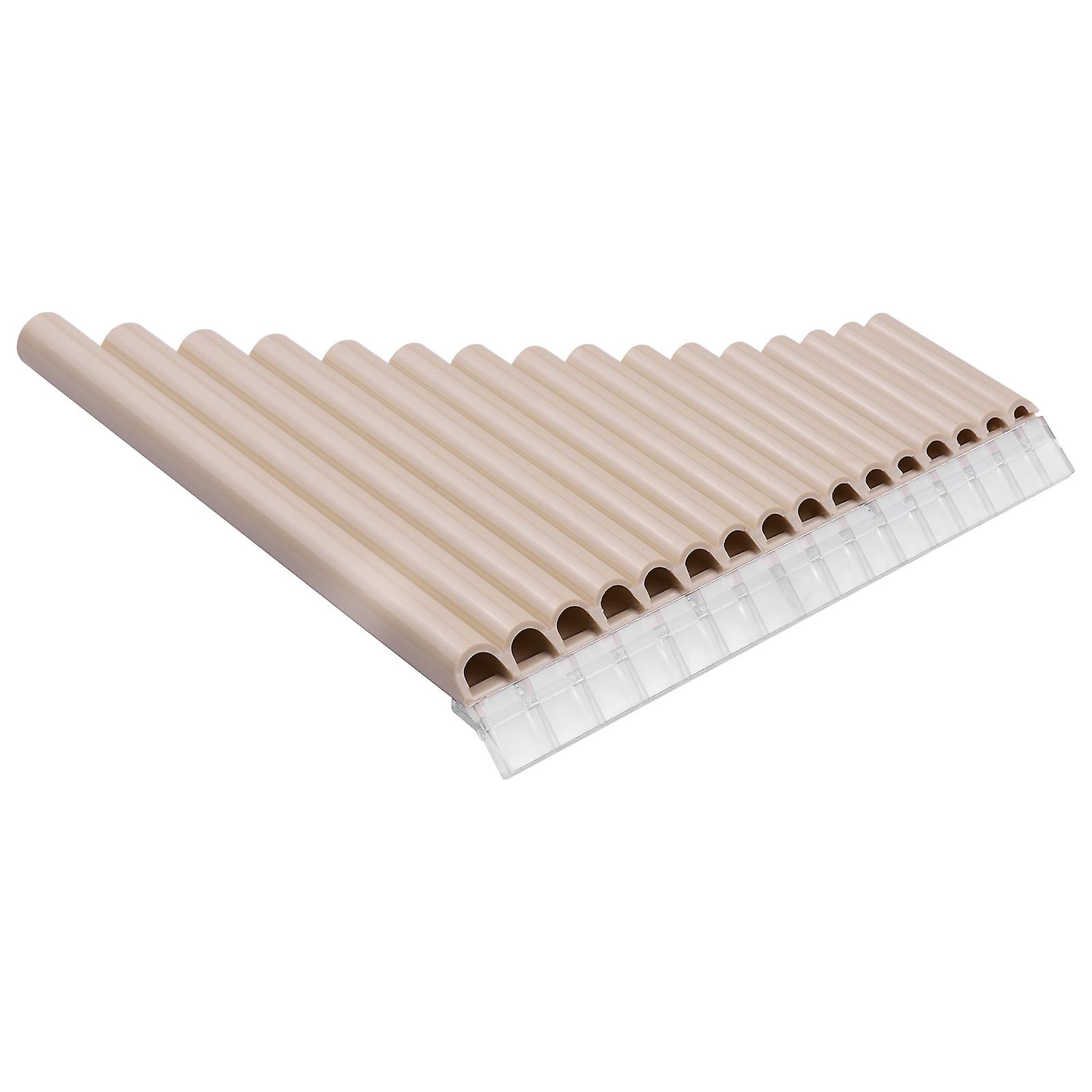 16 Pipe Pan Flute Panpipes C Key Pan Pipes For Beginners Students With Mouthpiece Carry Bag Beige