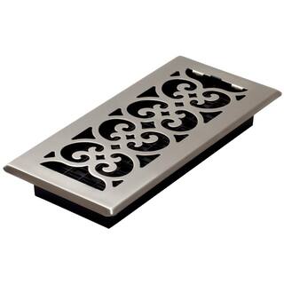 Decor Grates 4 in. x 10 in. Steel Floor Register in Brushed Nickel SPH410-NKL