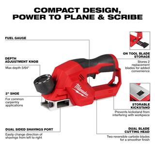 MW M12 12V Lithium-Ion Brushless Cordless 2 in. Planer (Tool-Only) 2524-20