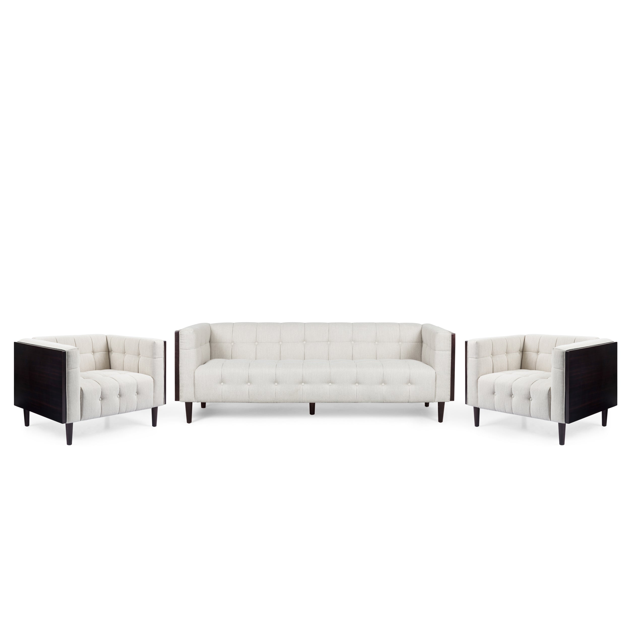 Croton Contemporary Tufted 5 Seater Living Room Set