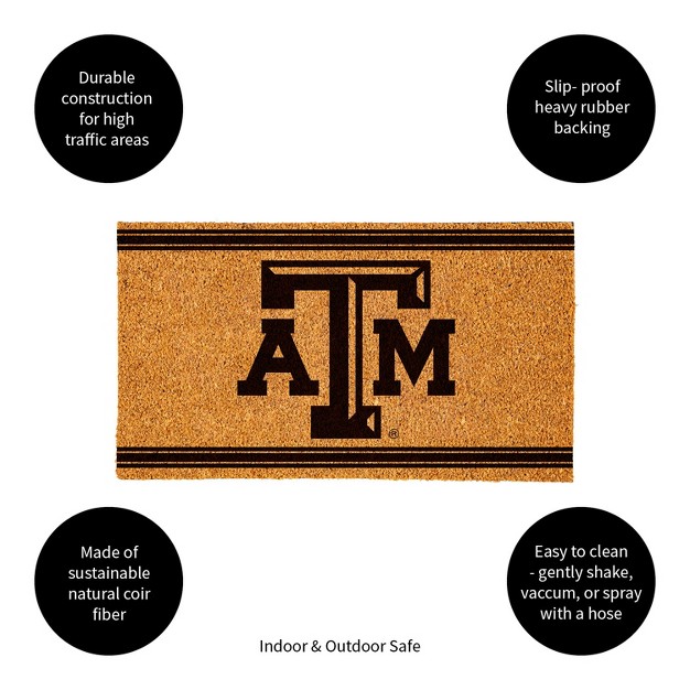 Evergreen Texas A amp m Logo Turf Mat Brown 28 X 16 Inches Indoor Outdoor Doormat