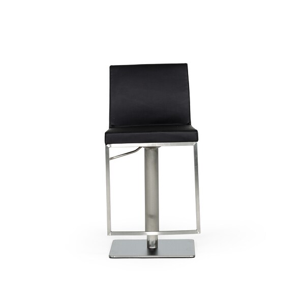 Modrest Folsum Modern Black and Brushed Stainless Steel Bar Stool