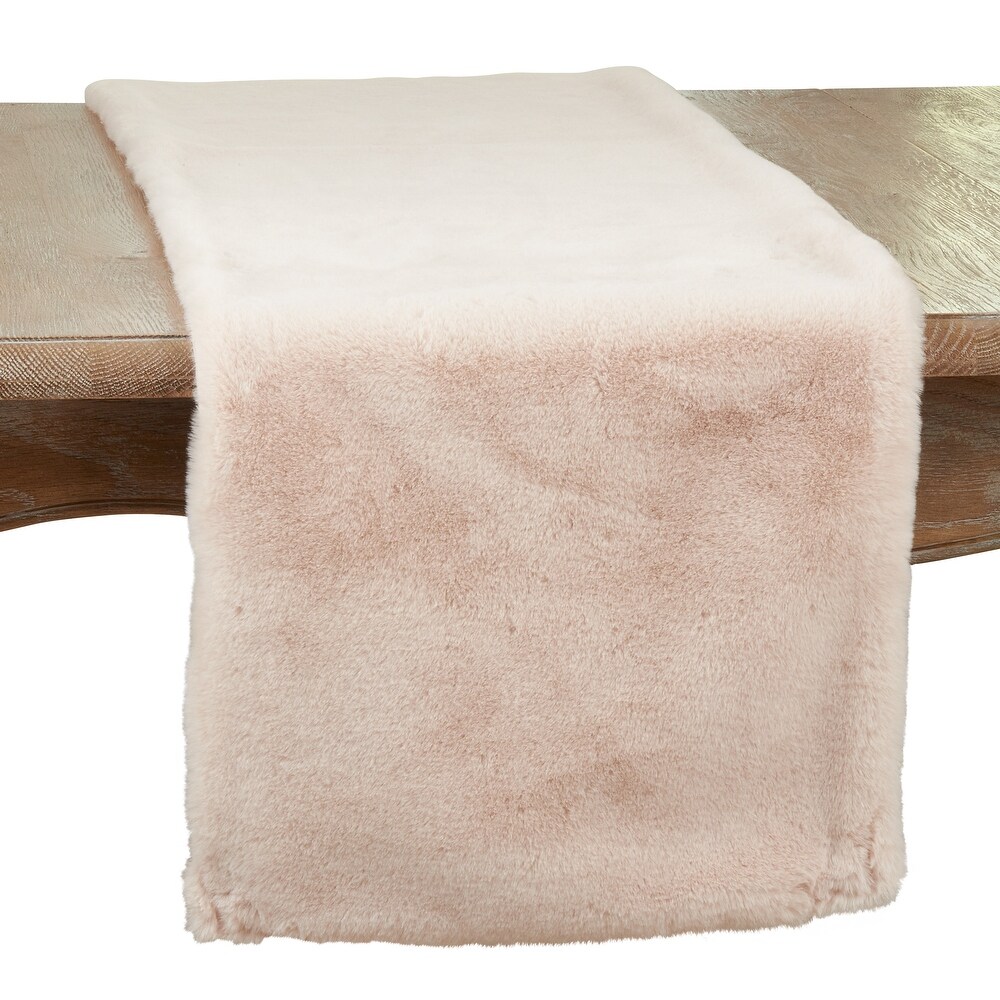 Table Runner With Faux Rabbit Fur Design