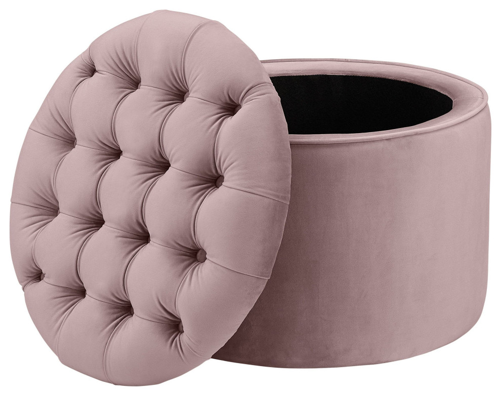 Queen Mauve Velvet Storage Ottoman   Blush   Transitional   Footstools And Ottomans   by First of a Kind USA Inc  Houzz