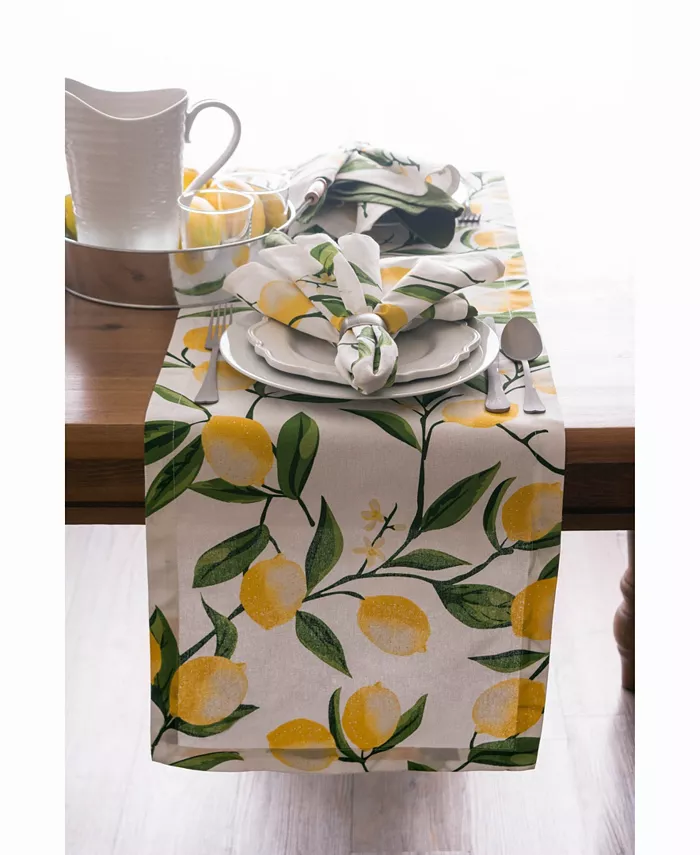 Design Imports Lemon Bliss Print Table Runner 14 X 72