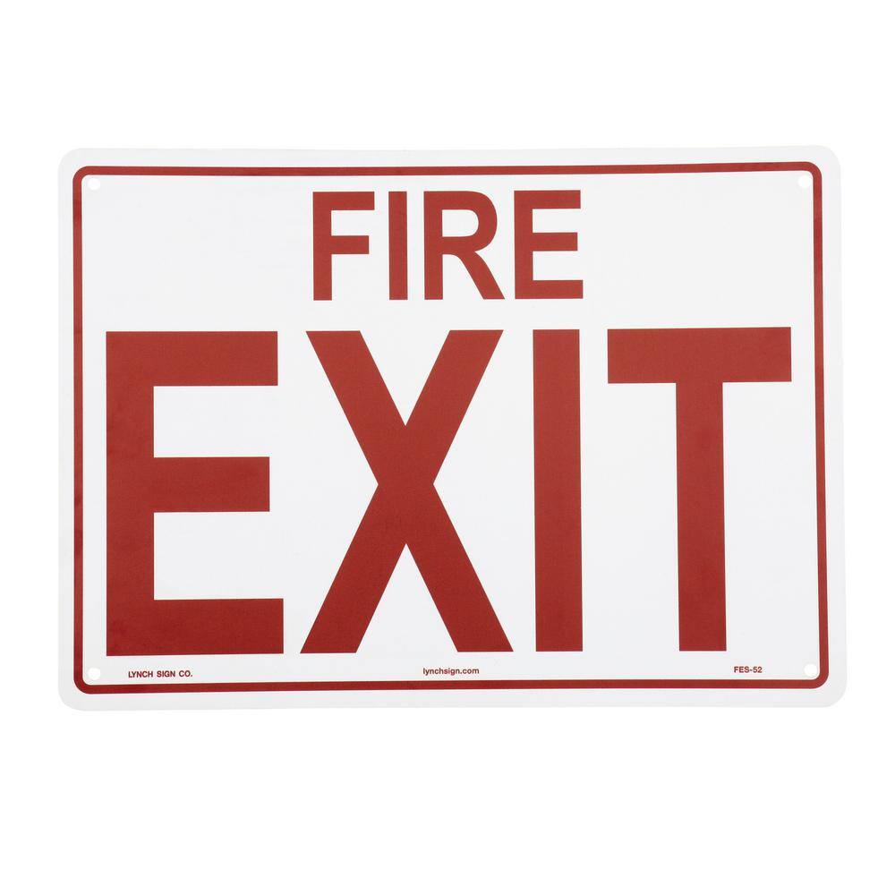 Lynch Sign 14 in. x 10 in. Fire Exit Sign Printed on More Durable Thicker Longer Lasting Styrene Plastic FES- 52