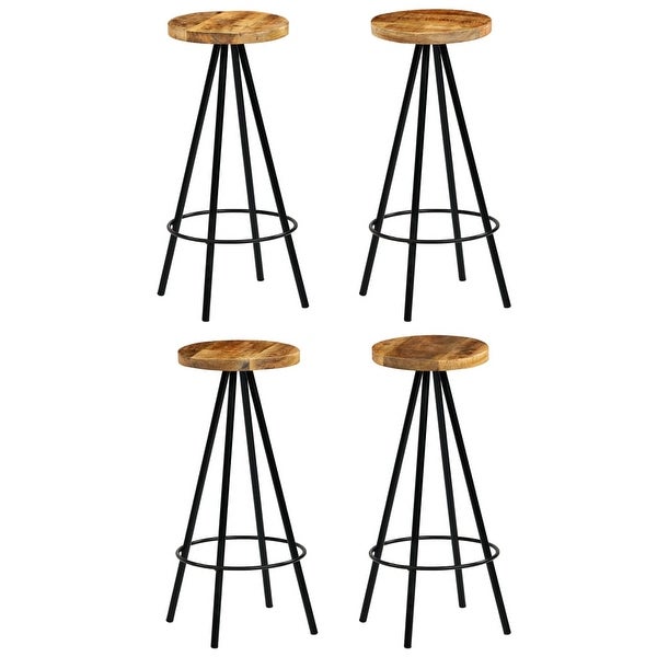 vidaXL Bar Stools 4 pcs Solid Mango Wood - 11.8