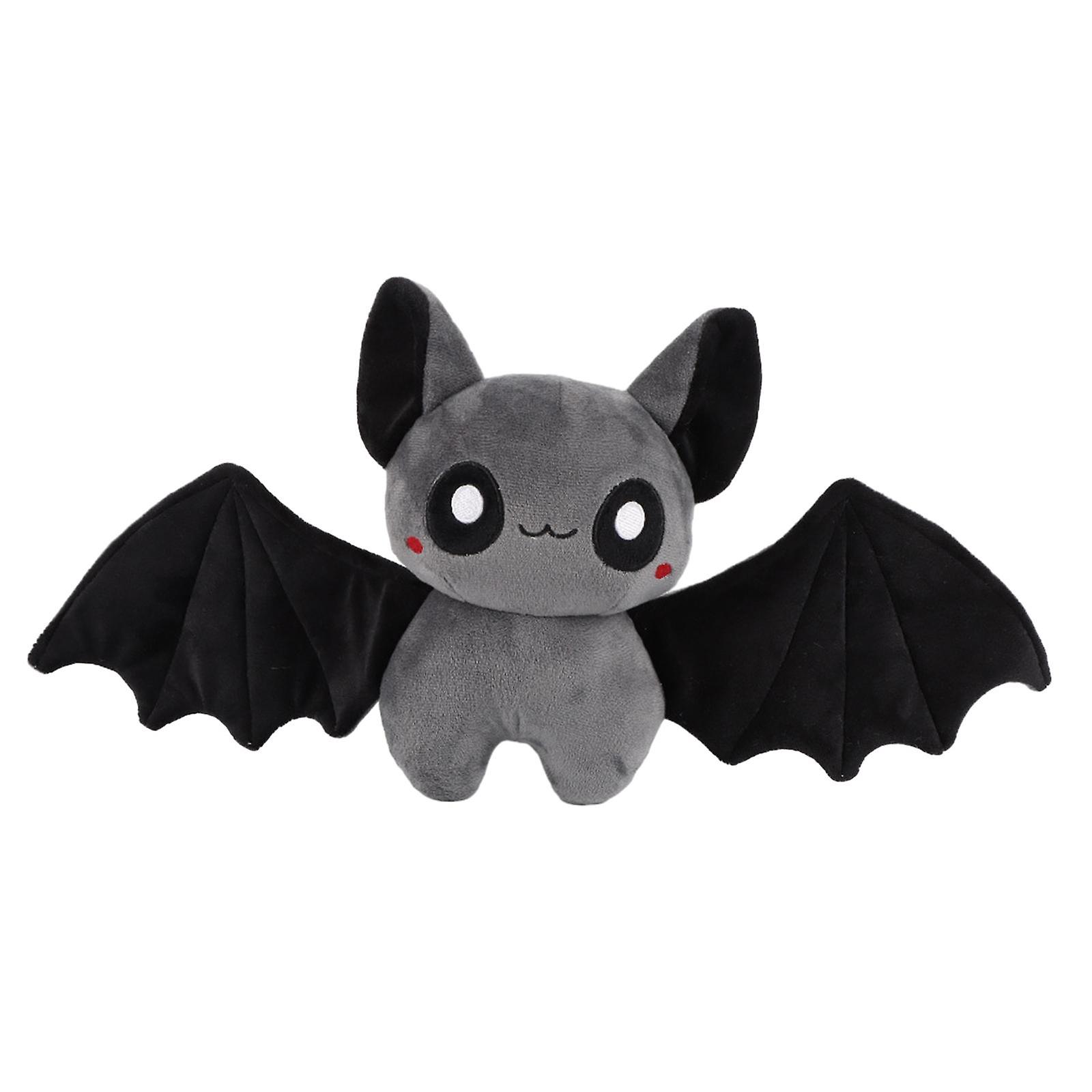 Bat Plush Toy Huggable Halloween Bat Doll For Easter Halloween Birthday Gift Gray And Black