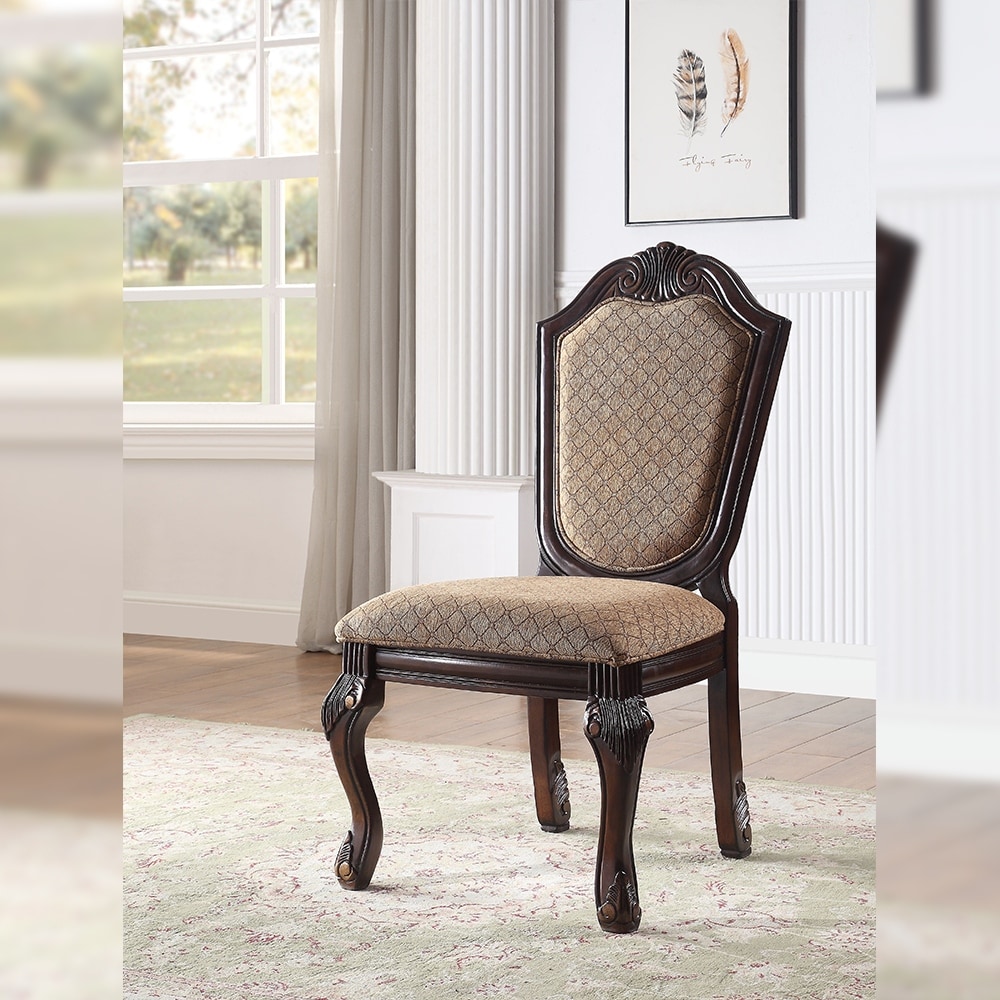 Chateau De Ville Side Chair (Set 2) in Fabric   Espresso