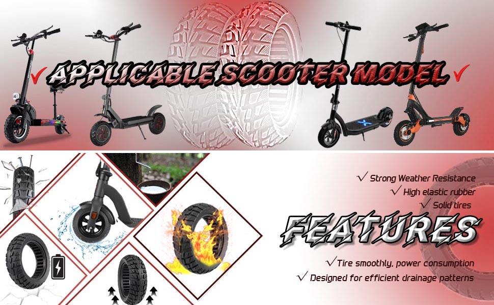 10 inch 10x2.7 6.5 Electric Scooter Solid Tire Off road Tire For Hover 1 Alpha JOYOR S Hiboy Titan PRO Electric Scooter