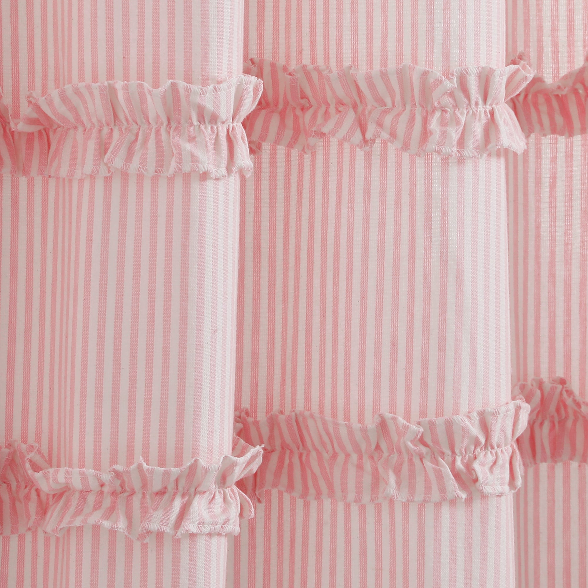 Vintage Stripe Yarn Dyed Cotton Window Curtain Panel Set