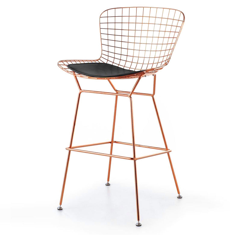 Wire Bar Stool & Pu Leather Cushion Bp8601-Rg