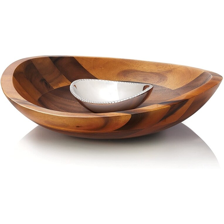 Nambe Braid Chip and Dip Bowl   14.5\