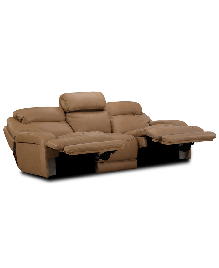 Furniture CLOSEOUT! Daventry 116 3-Pc. Leather Sectional Sofa With 2 Power Recliners Power Headrests And USB Power Outlet