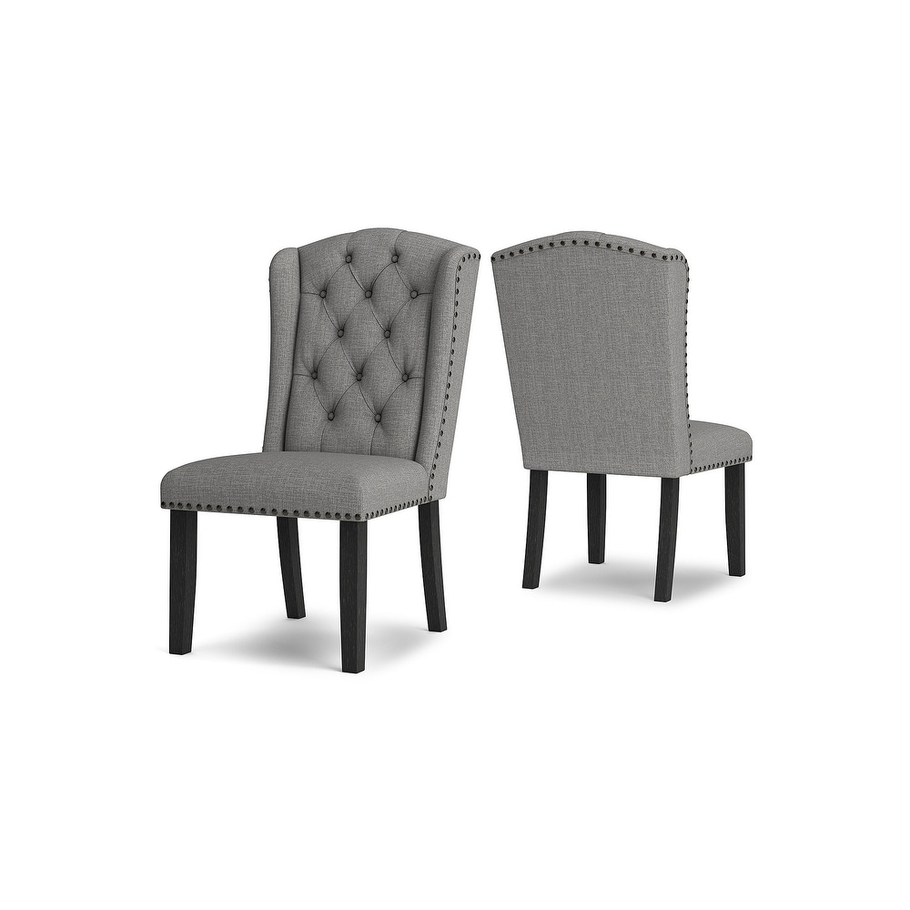 Signature Design by Ashley Jeanette Gray/Black Dining Upholstered Side Chair (Set of 2)   22\