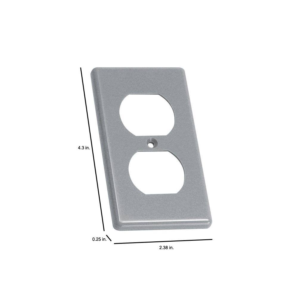 Carlon 1 Gang Gray Non-Metallic Handy Box Duplex Receptacle Cover HB1DP