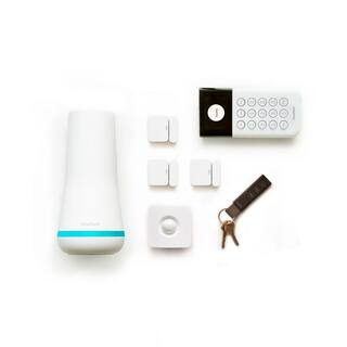 SimpliSafe Smart Home Security System (7 pc.) with Base Station Siren Keypad Motion Sensor 3 Entry Sensors and Key Fob HSK112