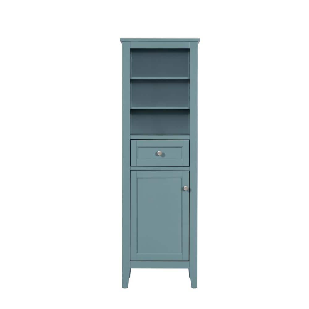 Home Decorators Collection Beverly 20 in W x 16 in D x 62 in H Linen Cabinet in Aegean Teal