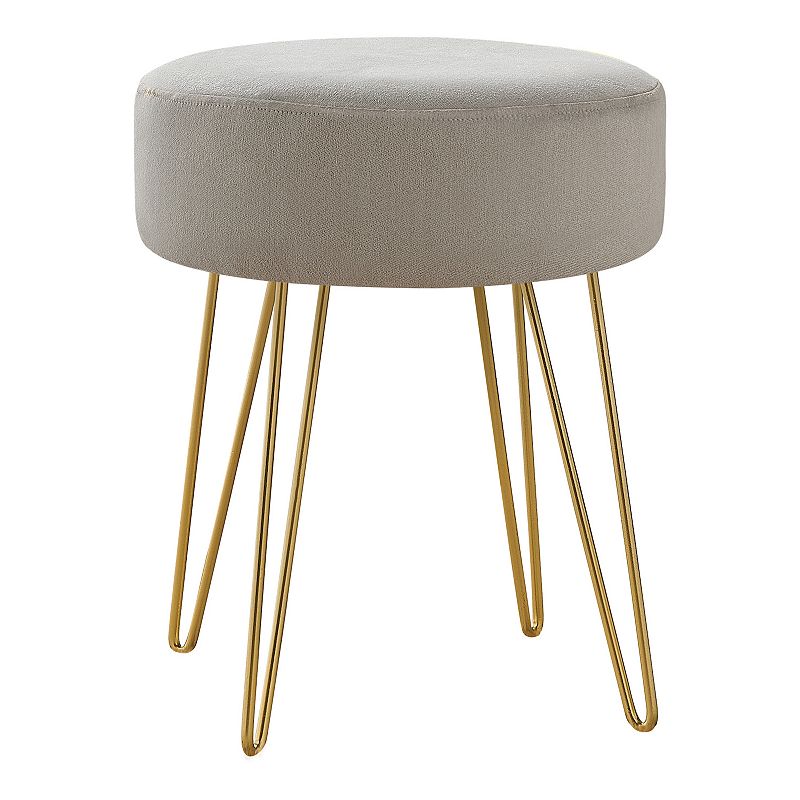 Monarch Ottoman Upholstered Foot Stool with Hairpin Legs