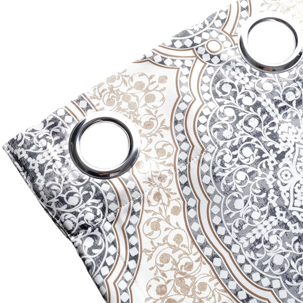DriftAway Adrianne Pastel Damask Room Darkening Curtain Panel Pair