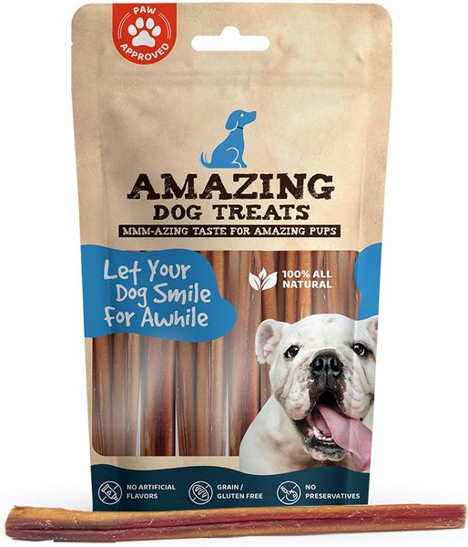 Amazing Dog Treats 12-inch Bully Stick Dog Treats， 12 count