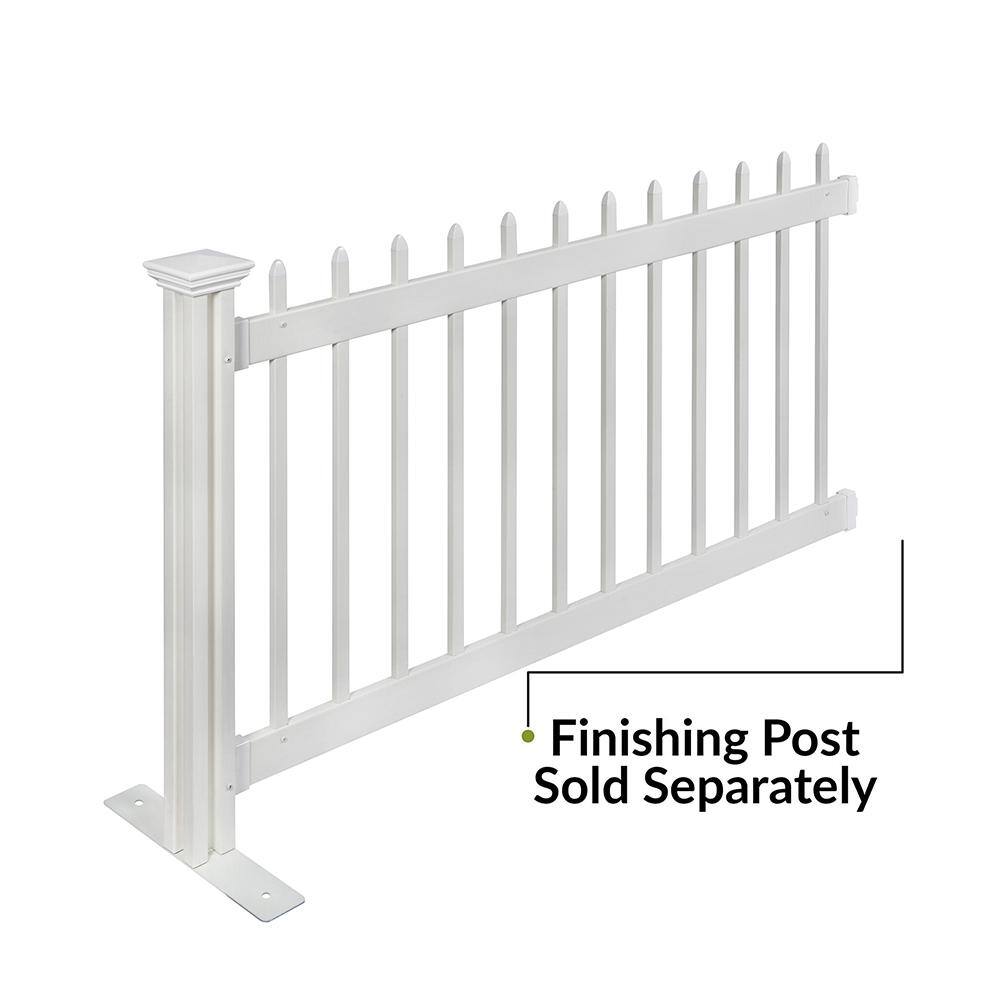 Zippity Outdoor Products 3.2 ft. H x 5.5 ft. W Kensington Hinged White Vinyl Spaced Picket Portable Event Fence Kit ZP19069