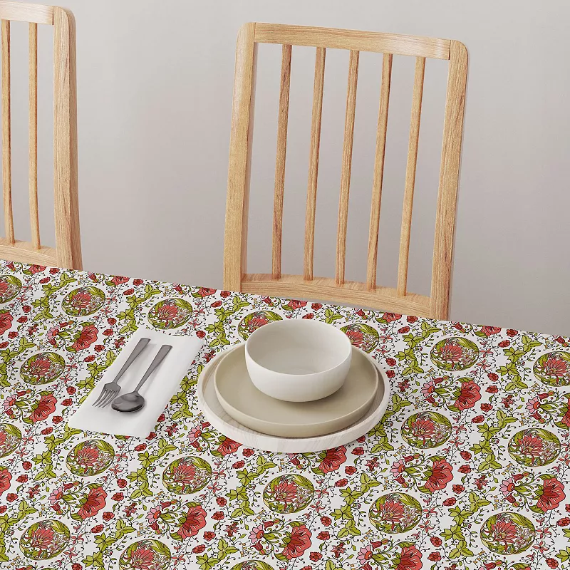 Rectangular Tablecloth， 100% Cotton， 60x120， Floral 3