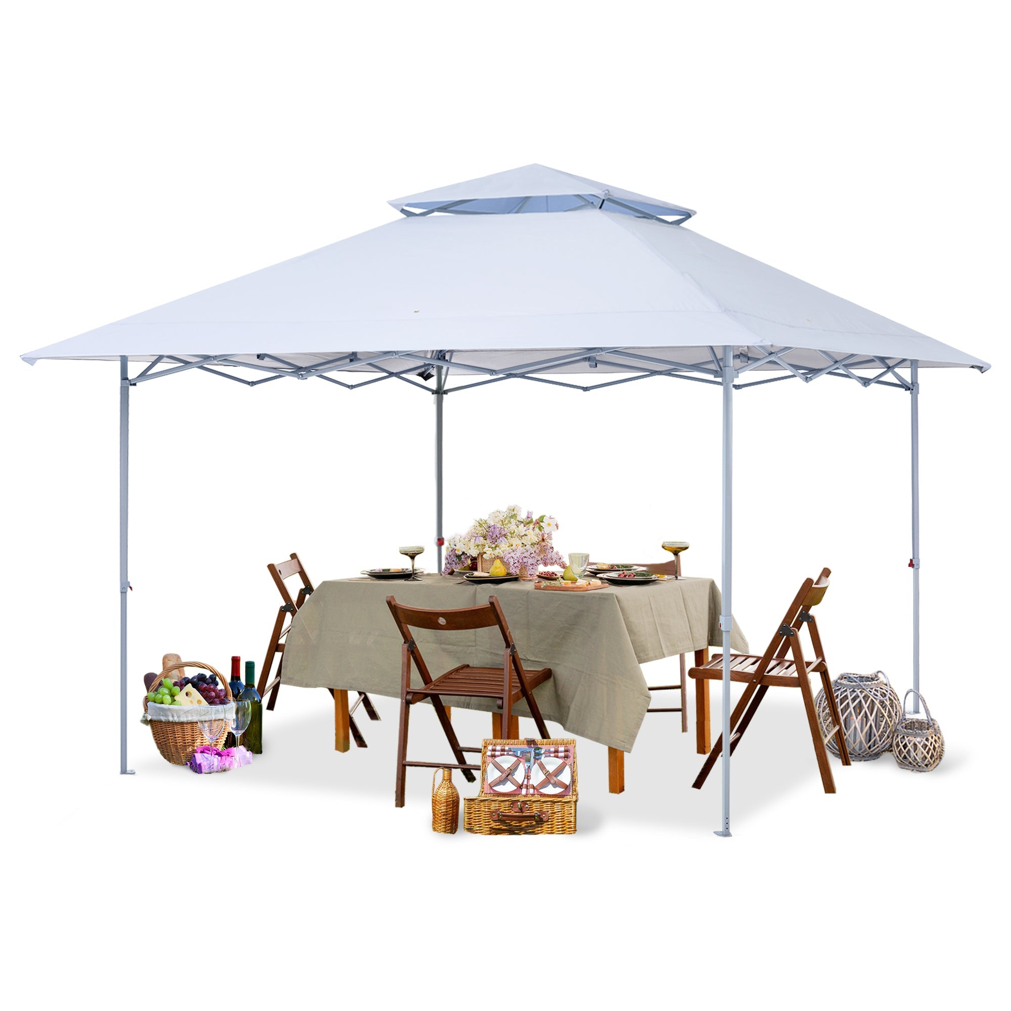 ABCCANOPY 13 ft x13 ft Outdoor Gazebo Pop up Sun Shade Canopy Tent, White